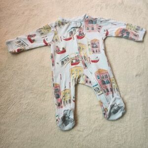 Italian Gondola Printed Kids Footie Pajamas